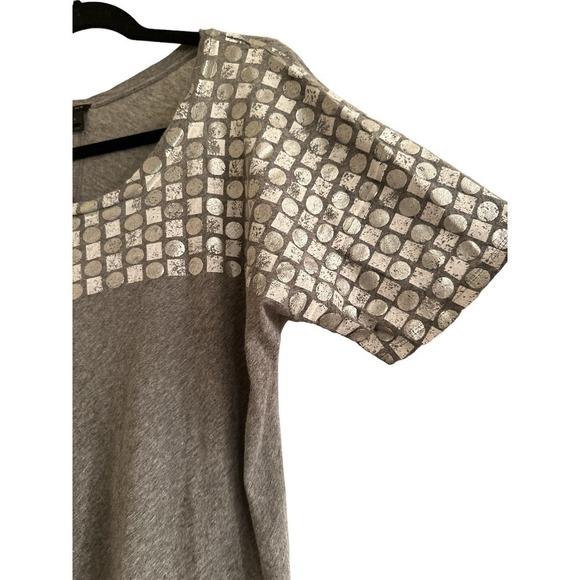 J. Crew Women's Short Sleeve Geometric Cotton Modal Pullover Tee Size S Gray - Picture 3 of 7